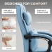 DOWINX Leather Office Chair, Ergonomic PU Gaming Computer Chair with Footrest, Lumbar Support, Swivel Wheels for Home, Office - LS-6653P